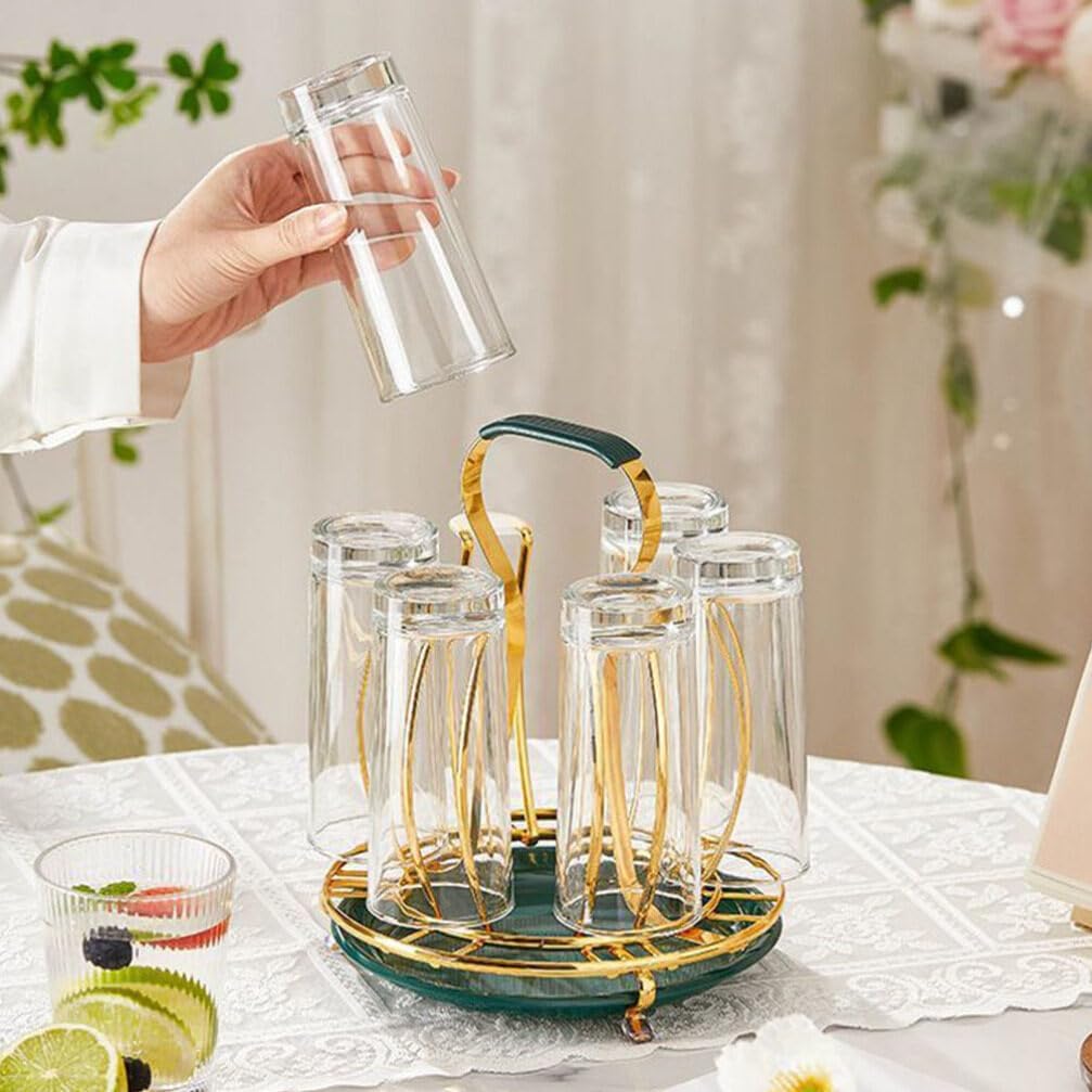 Alipis Soporte de metal para taza de árbol, soporte para mostrador, 6 ganchos para taza de café, soporte para exhibición de tazas de café,