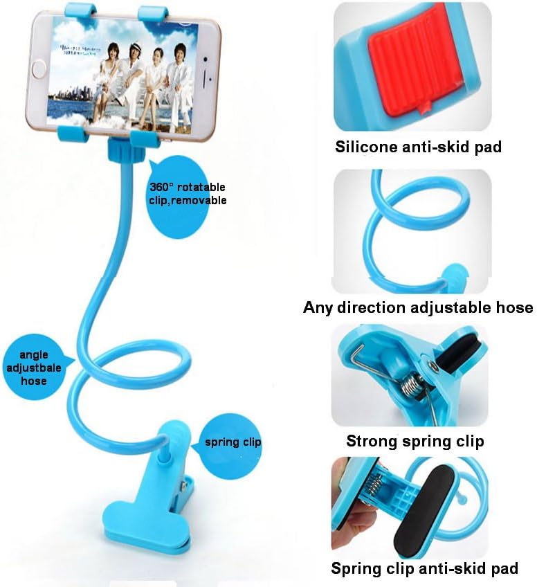 Soporte de cuello de cisne flexible universal de brazo largo para teléfono celular perezoso Soporte de coche Soporte de mesa de escritorio para