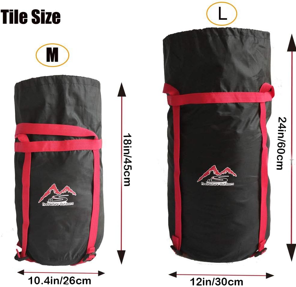 Wejjue Juego de 2 piezas de tamaño M y L de 24 L + 40 L, saco de compresión impermeable, saco de dormir, saco de almacenamiento para camping,