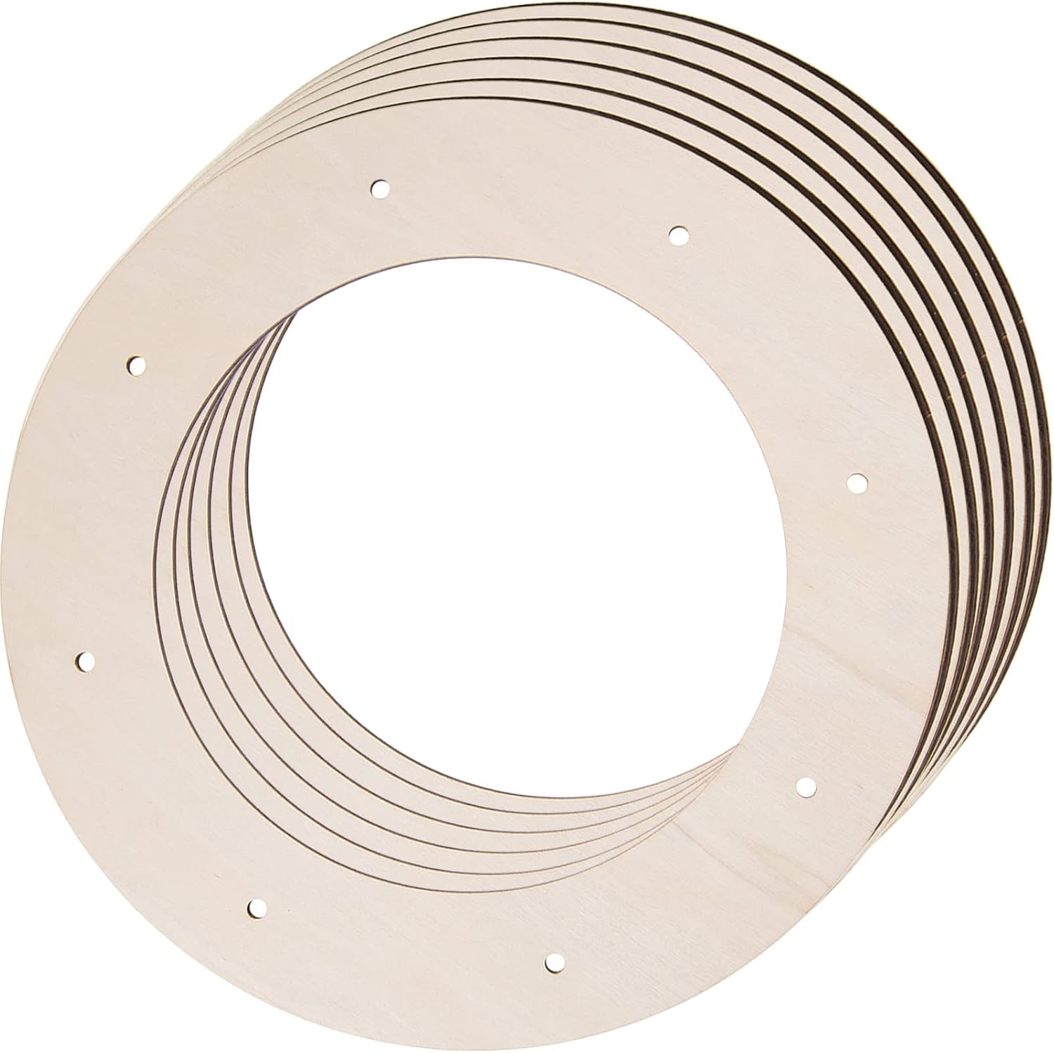 6 marcos de corona de madera para manualidades, manualidades de madera sin terminar, anillos de aro florales, guirnalda de Navidad, decoraciones