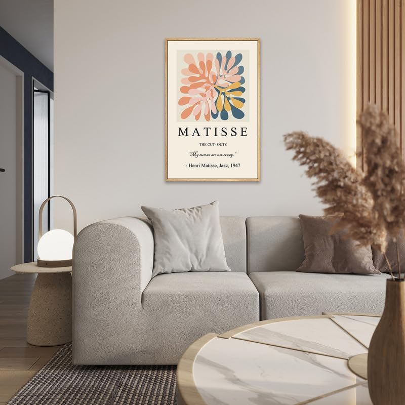 Zzuyi Henri Matisse – Arte de pared enmarcado, impresiones de arte botánico bohemio de Matisse, decoración estética de habitación pastel danés,