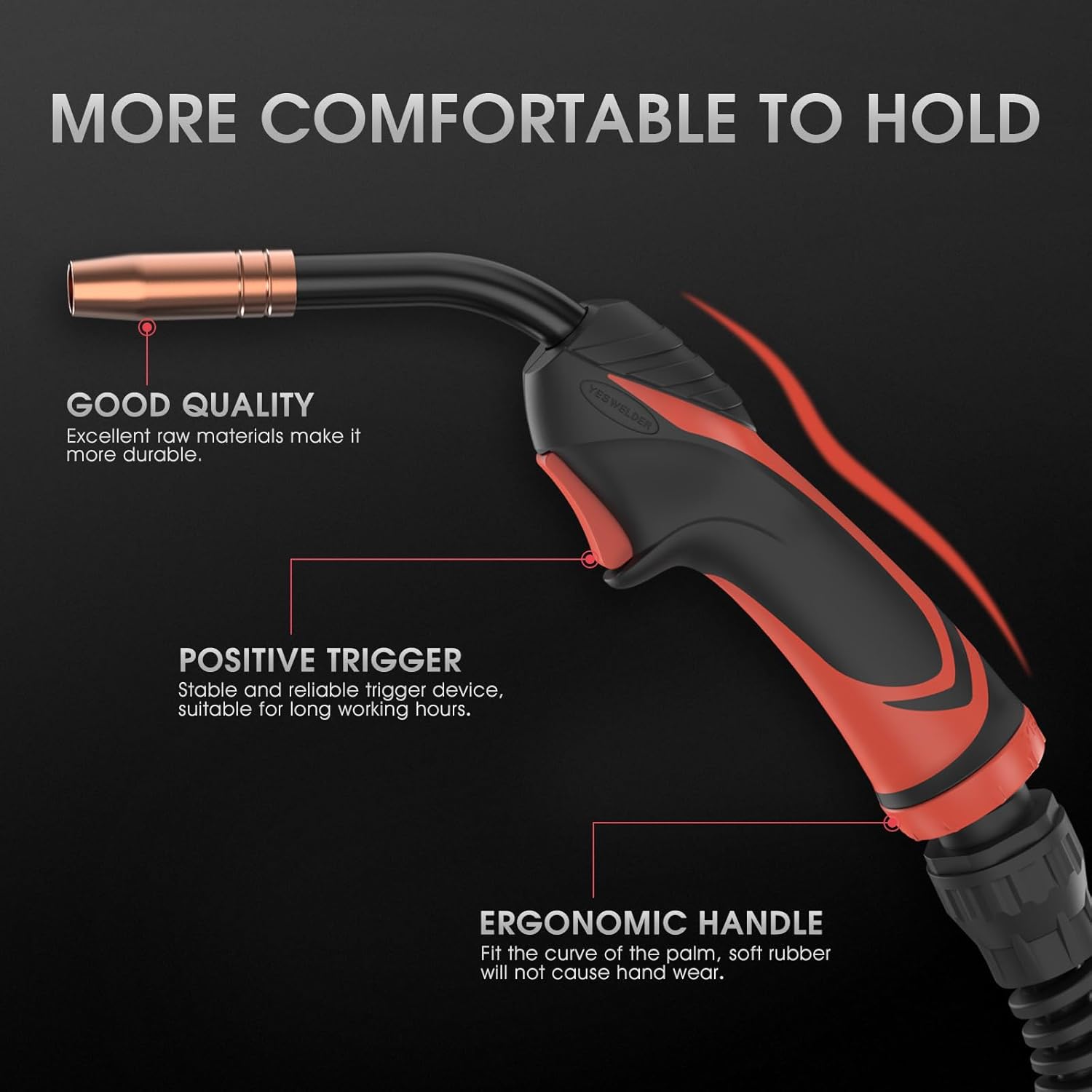 YESWELDER MIG – Pistola de soldadura de repuesto para Lincoln Magnum 100L K530-5 (100 amperios, 100 amperios, 10 pies)