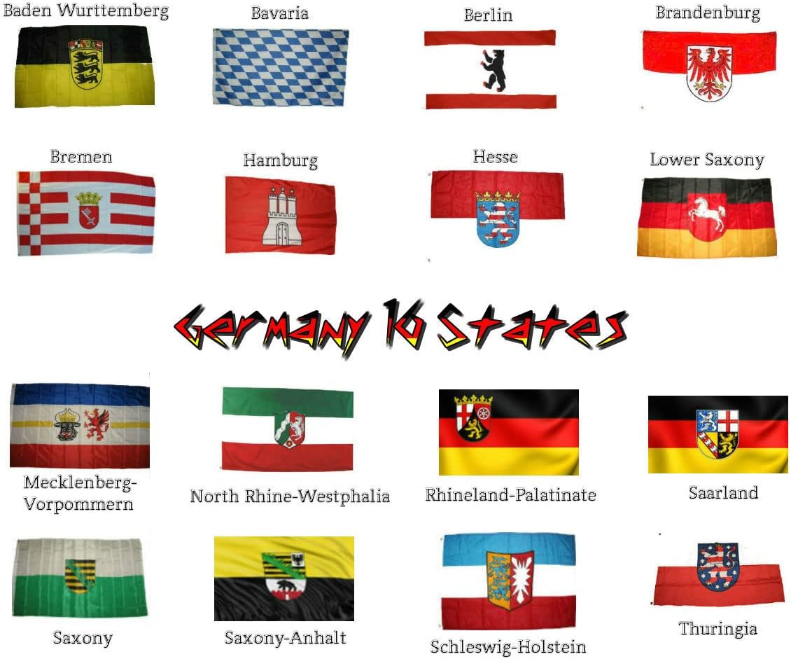 Premium 3×5 ft Lot 16 States Germany Flags Flag 3’x5′