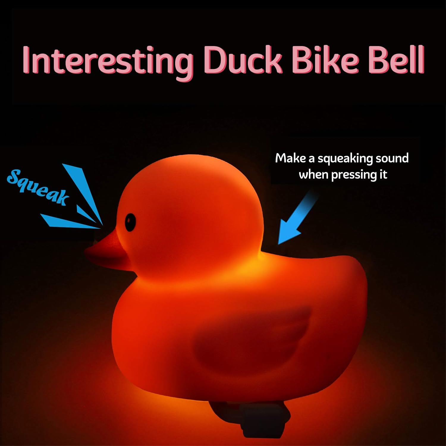 wonuu Adornos de pato de goma para automóvil, campana de bicicleta de pato rosa, decoración de tablero de automóvil, cuernos de bicicleta de pato