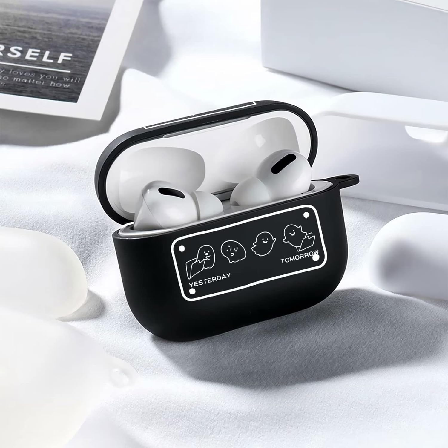 Funda para AirPods, funda para AirPods de 2 generación de 1 generación, bonita funda de TPU suave de dibujos animados, diseño elegante de anime