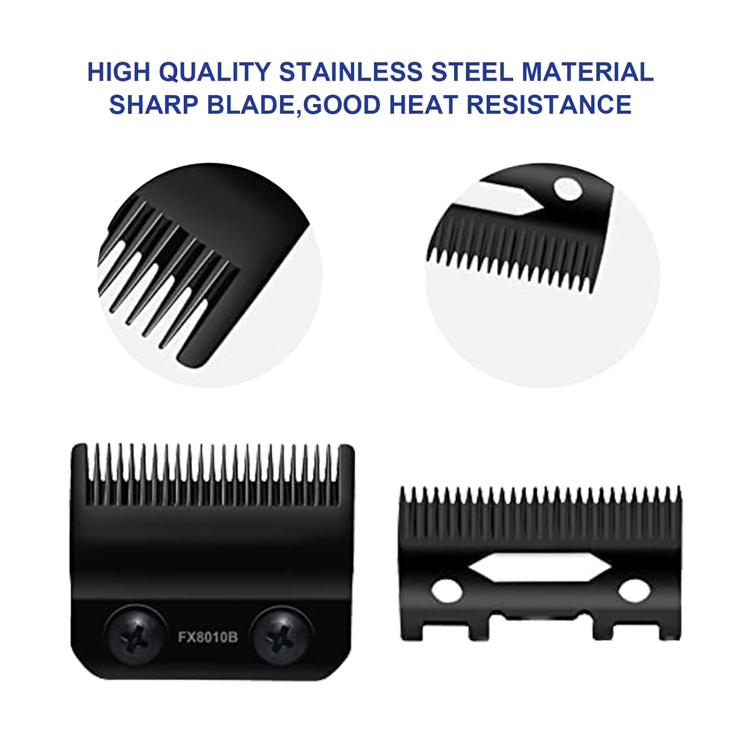 FX8010B Cuchillas de repuesto de grafito negro compatibles con BaBylissPRO Barberology cuchillas de repuesto FX870FXF880FX810FX825FX673N, 2 unidades