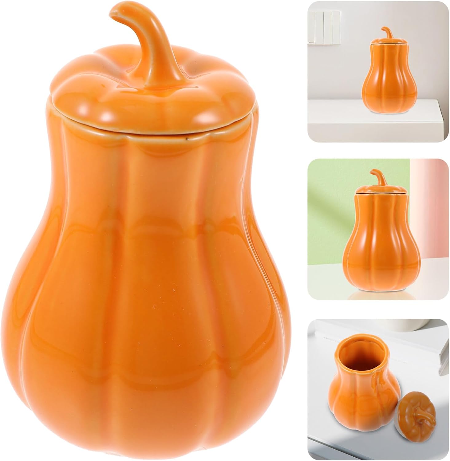 Amosfun Tarros Tarro de caramelo Tanque de almacenamiento Contenedor de caramelo Tarro de cocina de cerámica Recipiente de té Recipiente de té Tarro