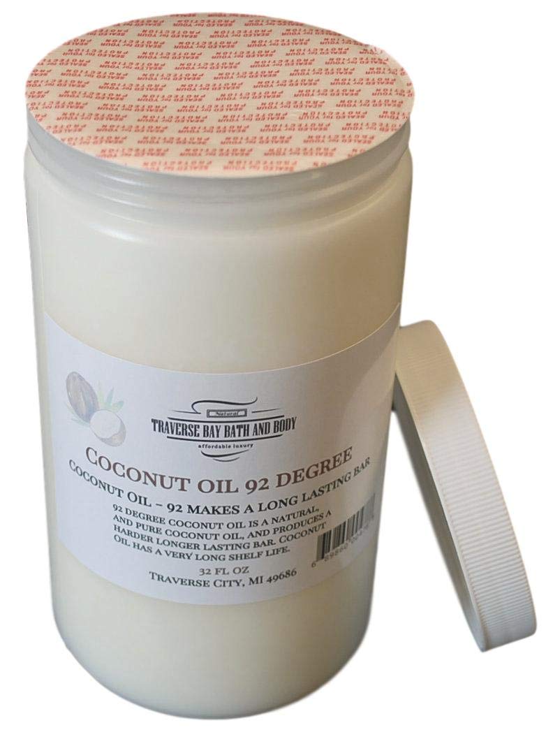 Aceite de coco 92 Suministros para hacer jabón. Proyectos de bricolaje de 32 onzas líquidas.