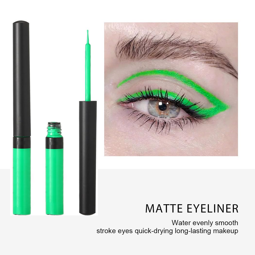 Kilshye Delineador de ojos líquido mate, delineador de ojos líquido, con alto pigmento, delineador de ojos suave, para cosplay, maquillaje de ojos
