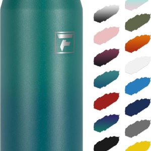 Fanhaw Botella de agua de acero inoxidable aislada de 24 onzas con tapa para beber, a prueba de fugas y sudor, con tapa antipolvo (verde azul) Fanhaw Botella de agua de acero inoxidable aislada de 24 onzas con tapa para beber, a prueba de fugas y sudor, con tapa antipolvo (verde azul)