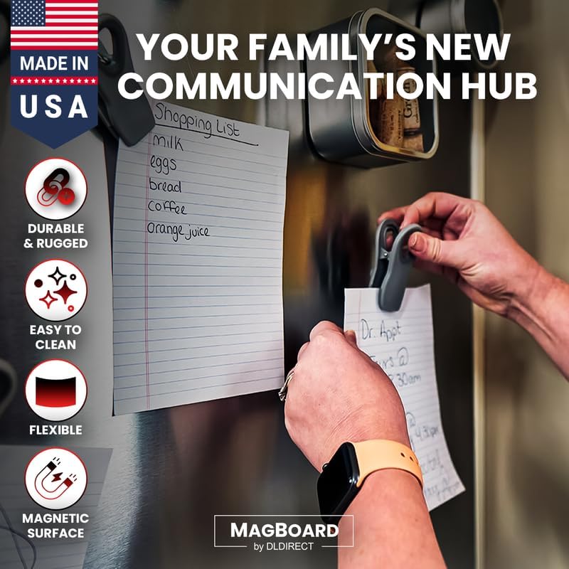 Tablero de pared magnético para la oficina y el hogar, tablero de anuncios grande, tablero magnético – 3 acabados incluidos. Pizarra blanca
