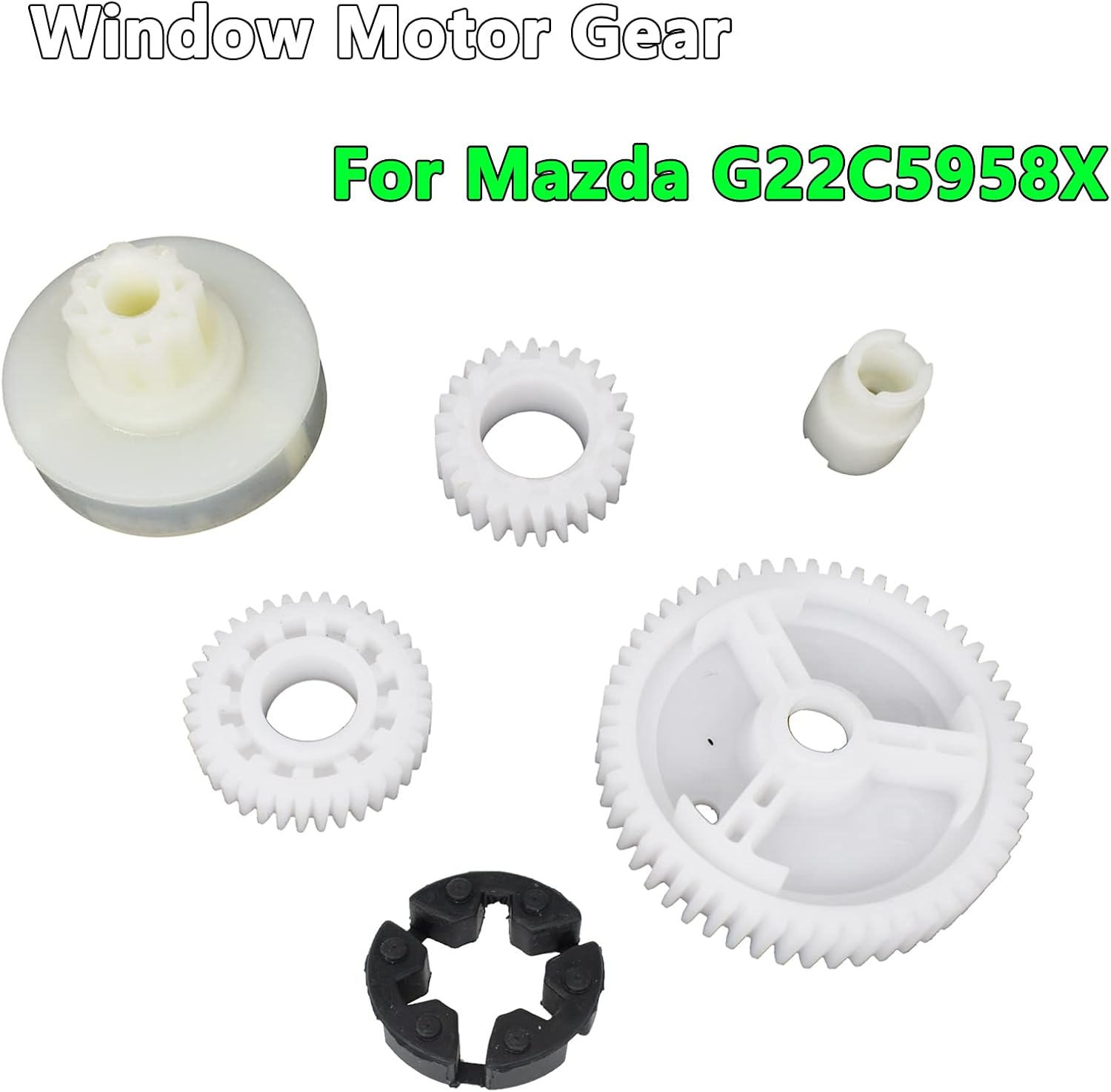 AUTOXBERT 6 unidsset Elevalunas eléctrico Elevalunas Kit de reparación de engranajes de motor de repuesto compatible con Mazda 3 Sport 5 6 CX-7 CX-9