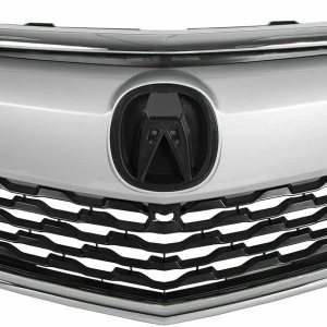 YLT AUTO Kit de repuesto de protector de rejilla de parachoques delantero, entrada de aire negra con moldura cromada para Acura MDX 2014-2016 YLT AUTO Kit de repuesto de protector de rejilla de parachoques delantero, entrada de aire negra con moldura cromada para Acura MDX 2014-2016