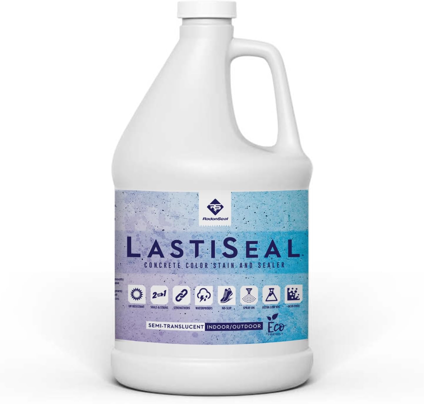 LastiSeal – Tinte y sellador de hormigón, resistente al agua y manchas en un solo paso, fórmula a base de agua, sin ácidos, segura y de fácil