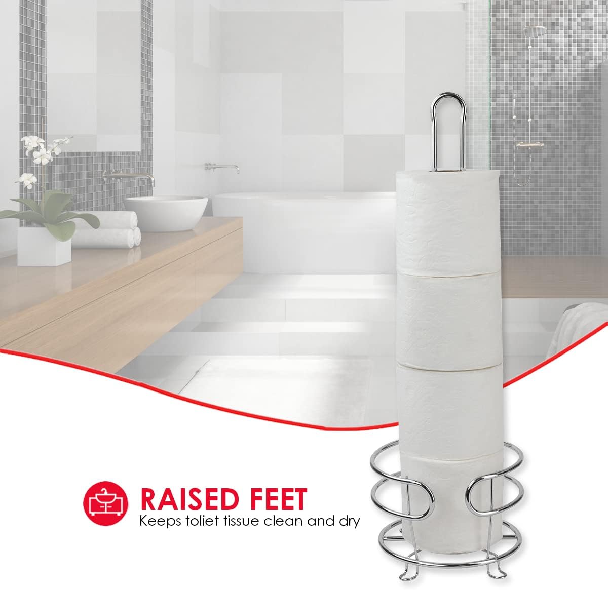 Home Basics Reserva de pañuelos de baño de acero cromado