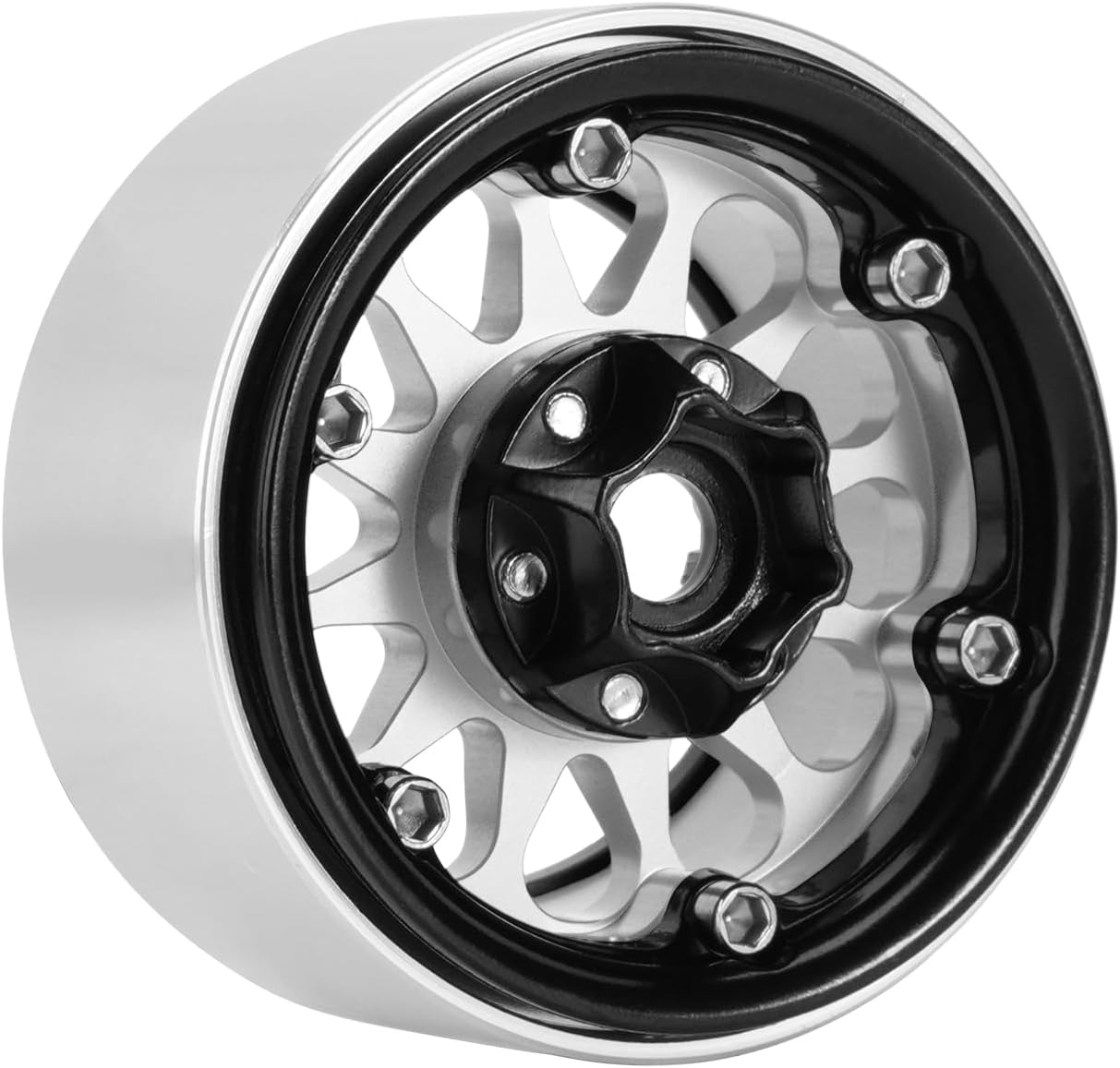 INJORA Rueda Beadlock de 1.9 pulgadas, compensación negativa de 0.409 in, rueda de aluminio CNC para TRX4 SCX10 Gen8 VS4-10 110 RC Crawler Car