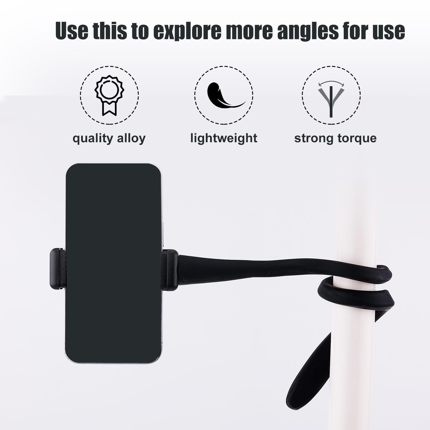 Soporte de teléfono para cochecito de bicicleta, soporte flexible para cochecito de bicicleta con agarre de brazo antideslizante, abrazadera de