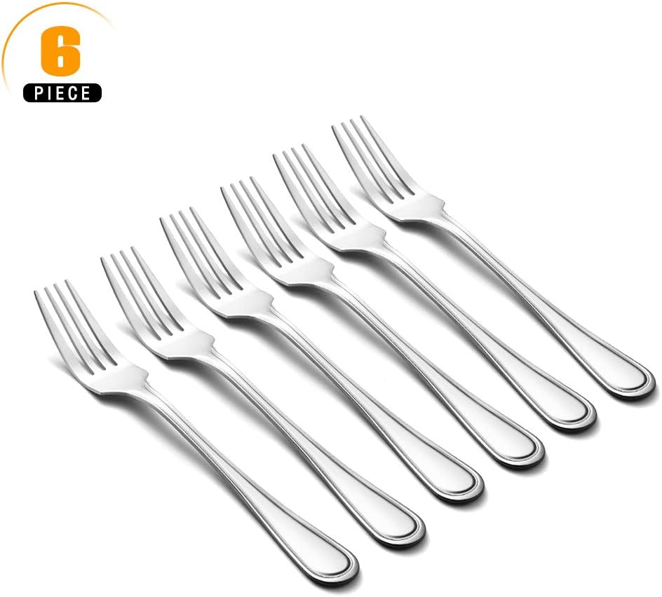 Juego de tenedores de mesa de 6, 8 pulgadas, 180 grandes, acero inoxidable