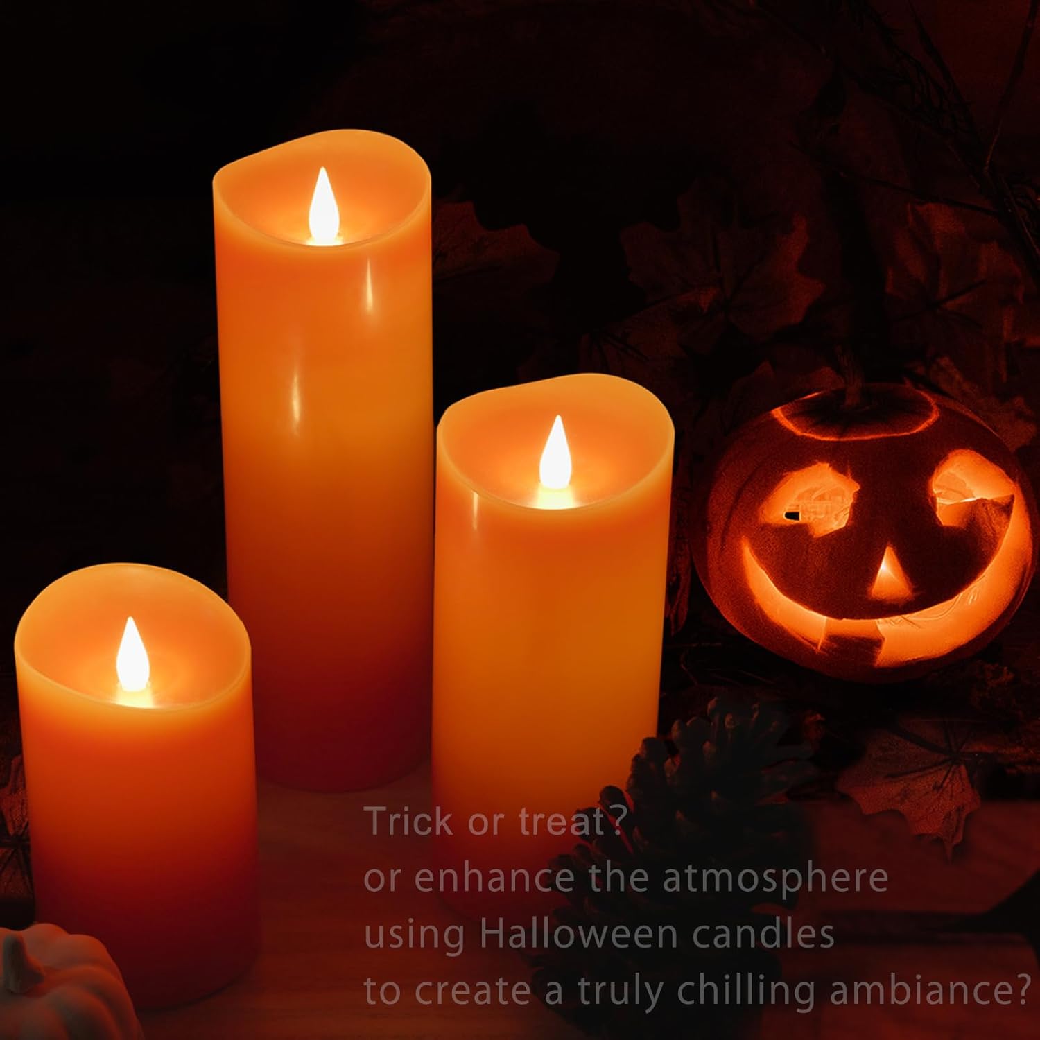 Softflame Velas LED sin llama de decoración navideña con control remoto, 3 x 5 pulgadas, pilar de cera real con temporizador para decoraciones de
