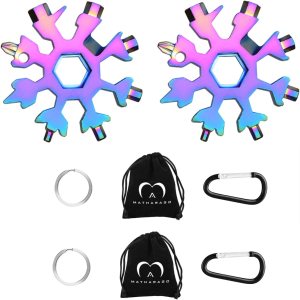 Multiherramienta de copo de nieve, 2 piezas, herramienta de copo de nieve de acero inoxidable 18 en 1, multiherramienta con clip de mosquetón, Multiherramienta de copo de nieve, 2 piezas, herramienta de copo de nieve de acero inoxidable 18 en 1, multiherramienta con clip de mosquetón,