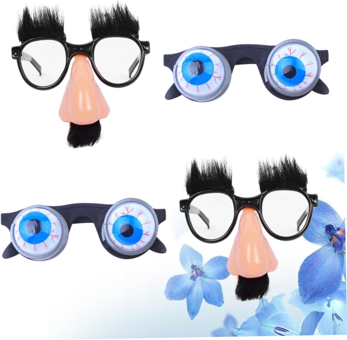 4 gafas de fiesta de Halloween con globos oculares en muelles, divertido juguete de payaso, juguetes elásticos para decoración de niños, gafas