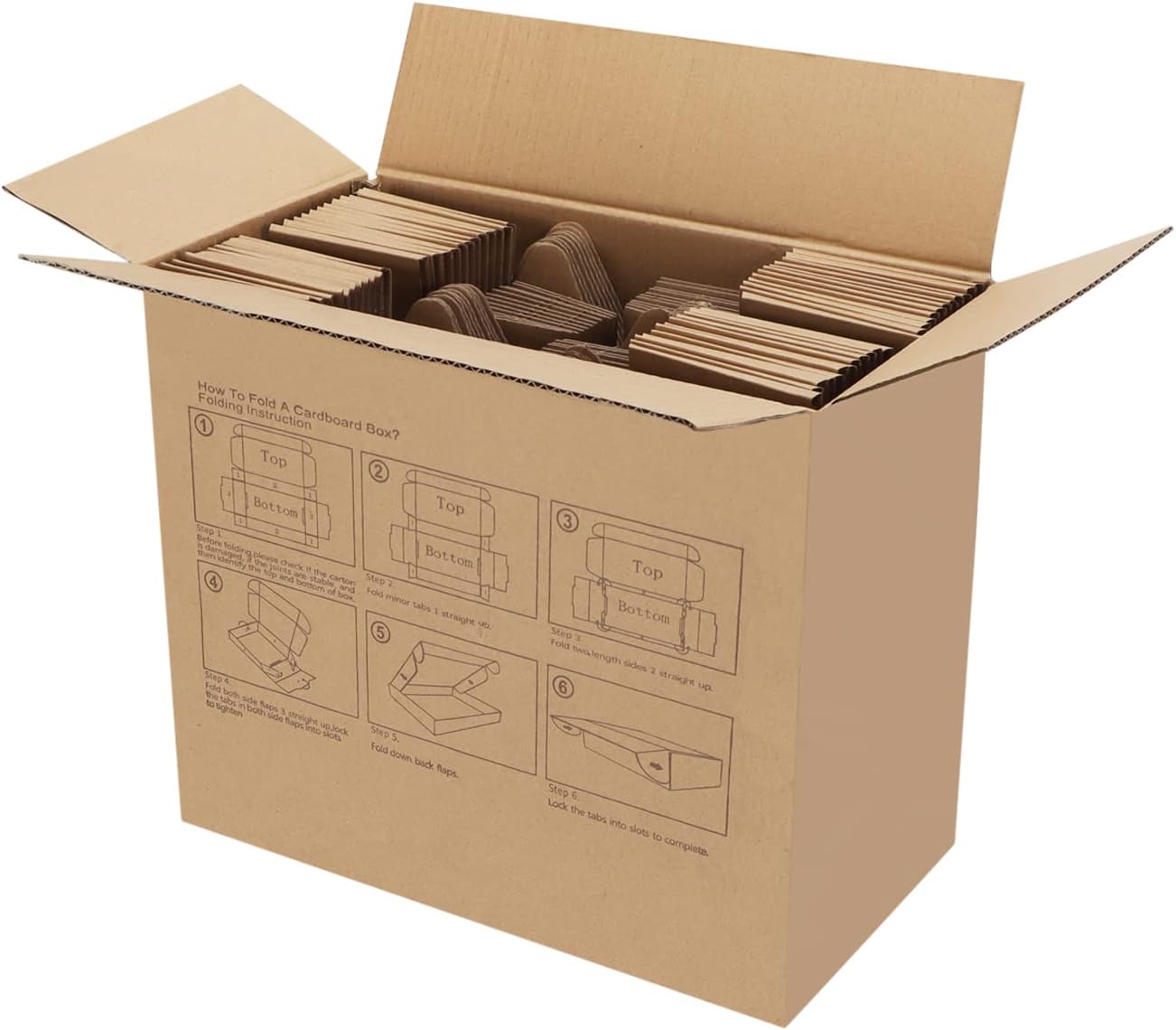 PHAREGE Paquete de 50 cajas de envío de 6 x 4 x 3 pulgadas, cajas de regalo de cartón marrón con tapas para envolver regalos para mujeres y hombres,