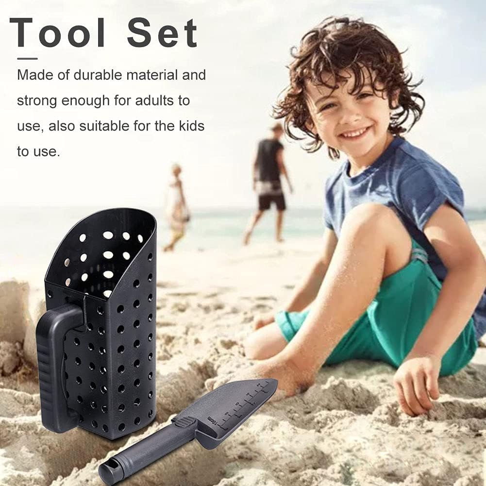 Cuchara de detección con asa, pala de arena de playa, juego de 2 cucharas de arena con pala, herramienta de mano profesional para tesoros submarinos