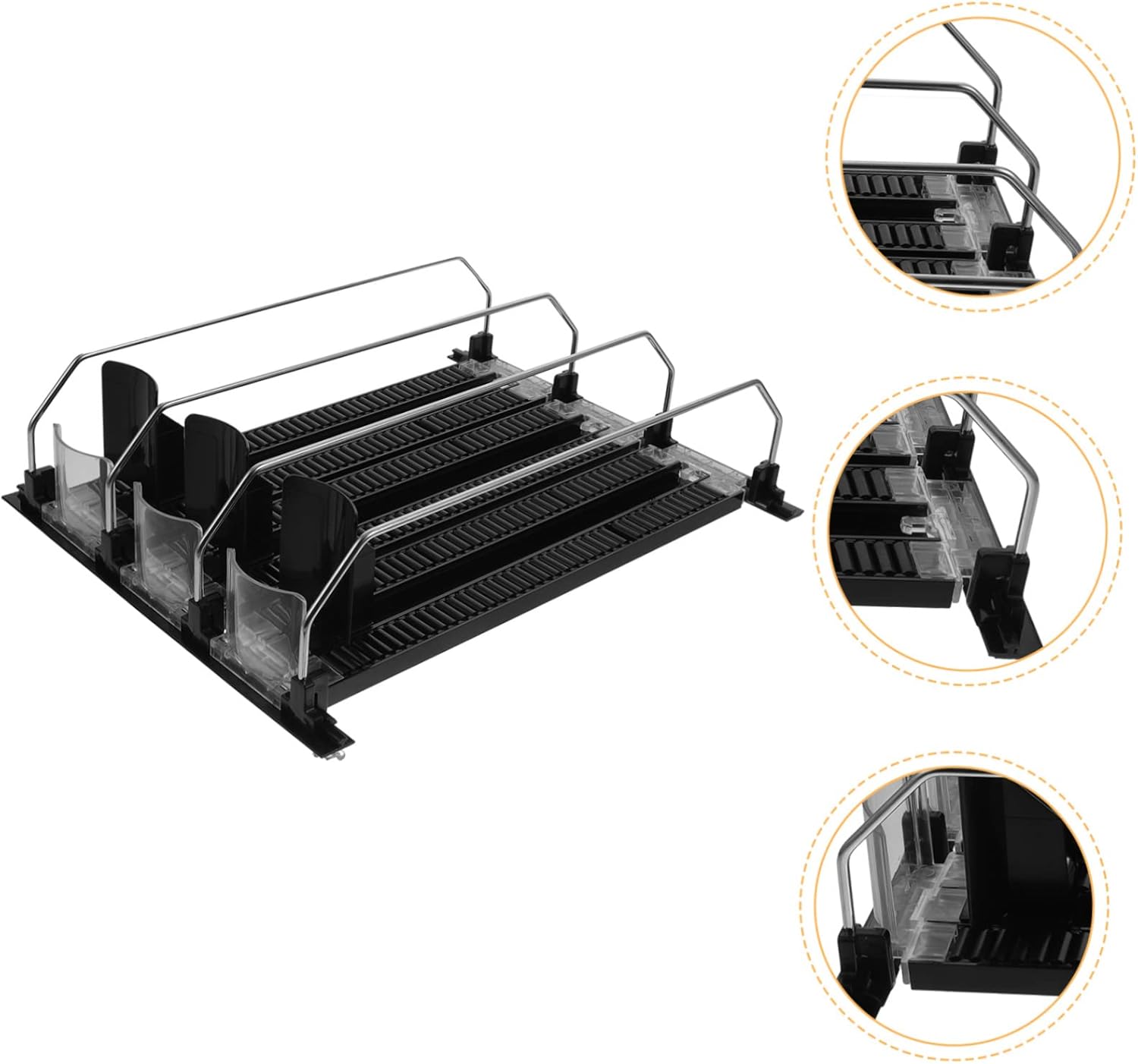 UPKOCH Dispensador automático de bebidas para nevera, mini refrigerador, organizador de botellas de agua para gabinete, empujador de bebidas,