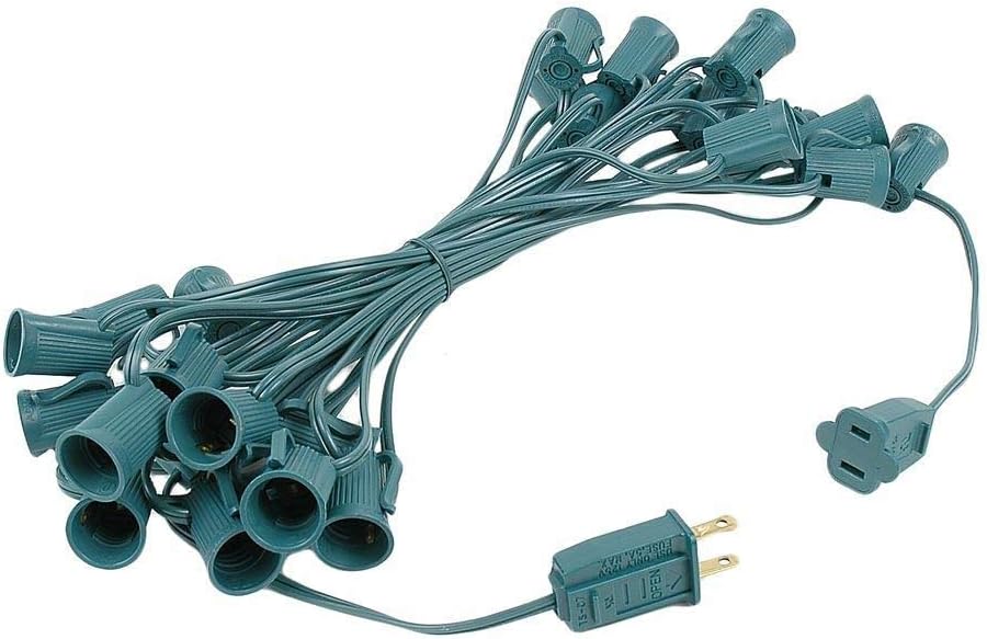 Juego de luces de Navidad de cerámica roja C9 de 25 pies – Cadena de luces de Navidad para exteriores – Bombillas de Navidad opacas – Cadena de