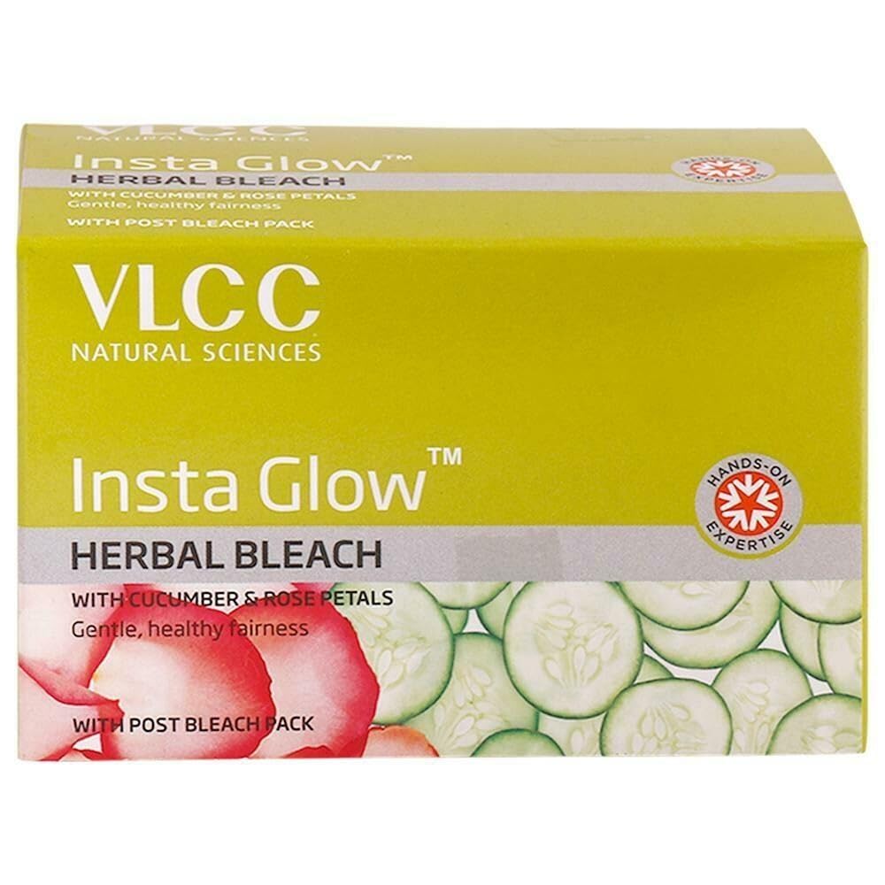Vlcc Insta Glow – Blanqueador de hierbas con pepino y pétalo de rosa para la equidad, 1.90 oz