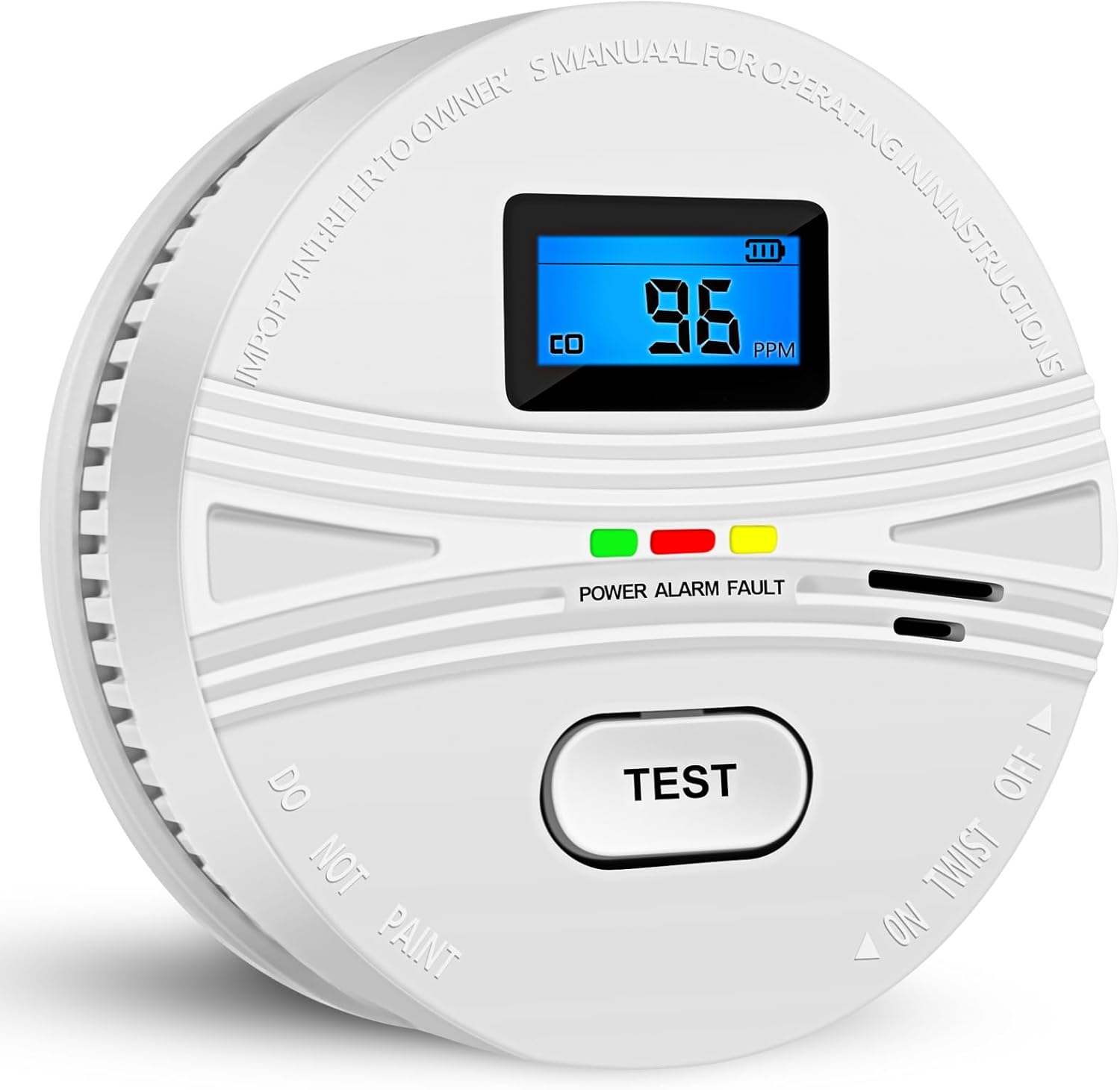 Detector combinado de alarma de monóxido de carbono de humo alimentado por batería, detector de humo detector de monóxido de carbono combinado con