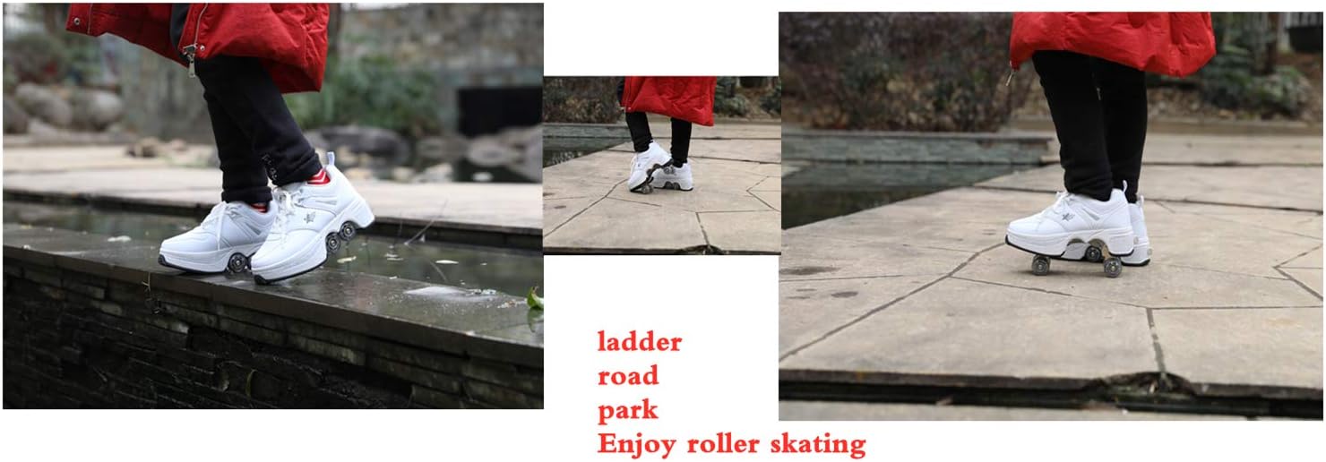 Deformación Parkour Roller Shoes 4-Wheels Parkour Children’s Park Walking Roller Skates