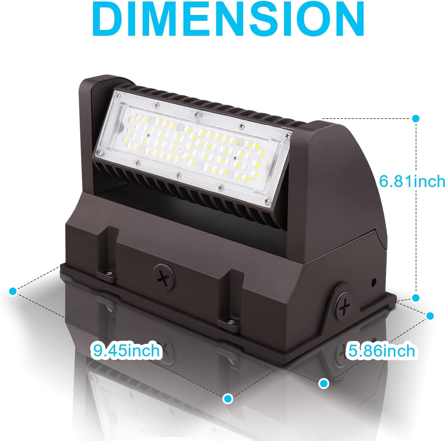 OSTEK Paquete de luz LED de pared de 40 W, giratoria, ajustable, 5000 K, 5500 LM, paquete de pared de área regulable para exteriores, IP65, UL, DLC