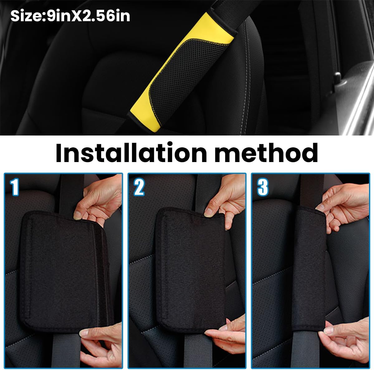 BESULEN Fundas para cinturón de seguridad de automóvil, 2 unidades de malla de cuero, protector universal para correa de hombro para cinturón de