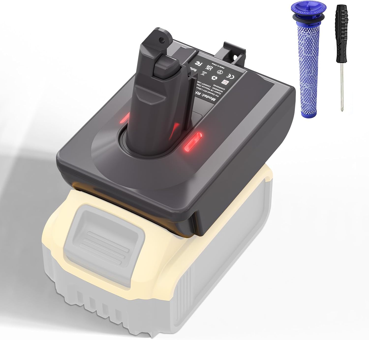 V6 – Adaptador de batería para Dyson para Dewalt 20 V, convertidor de batería de litio de repuesto para Dyson V6 SV03 SV04 SV09 DC62 DC59 Animal
