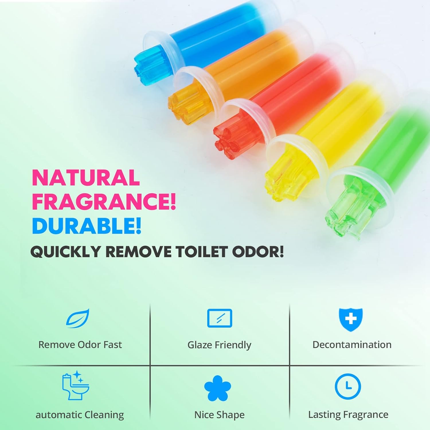 Sello de gel para inodoro de flores, 60 unidades, sello de inodoro, 5 tipos de aroma, limpiador de inodoro