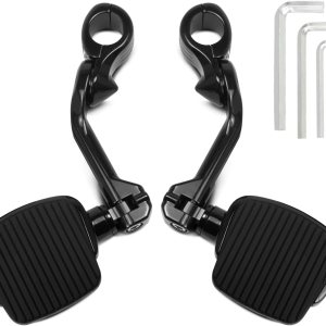 Kit de montaje y mini estribo largo en ángulo para Harley Touring Street Glide Road King Dyna Softail con protector de motor de 1.25 pulgadas (negro) Kit de montaje y mini estribo largo en ángulo para Harley Touring Street Glide Road King Dyna Softail con protector de motor de 1.25 pulgadas (negro)