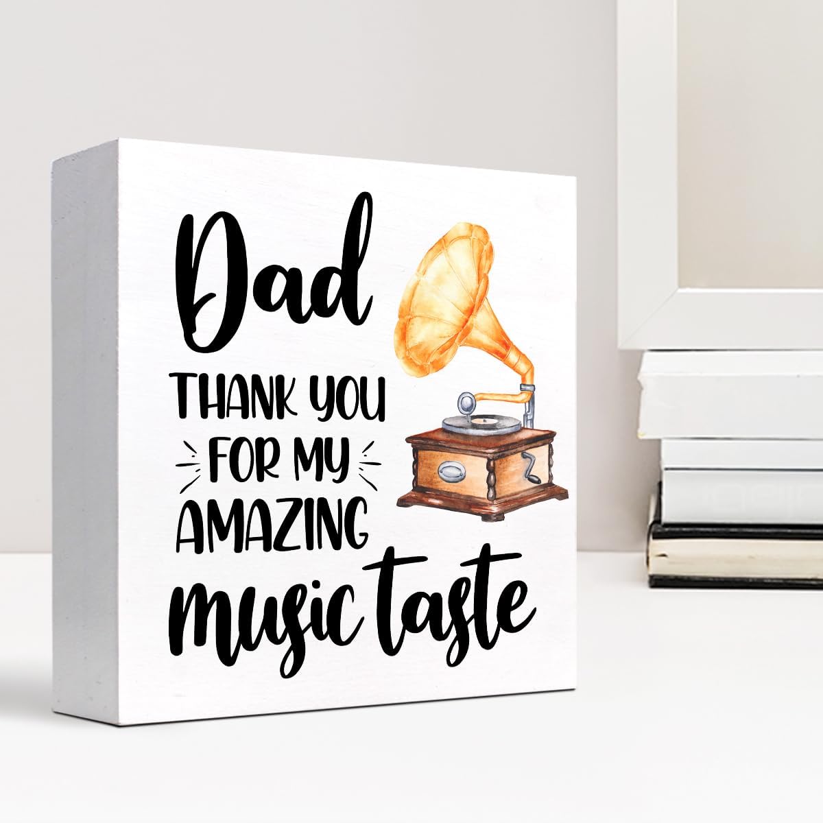 Letrero de madera con texto en inglés Dad Thank You for My Amazing Music Taste , decoración de escritorio para mamá, hogar, dormitorio, oficina,