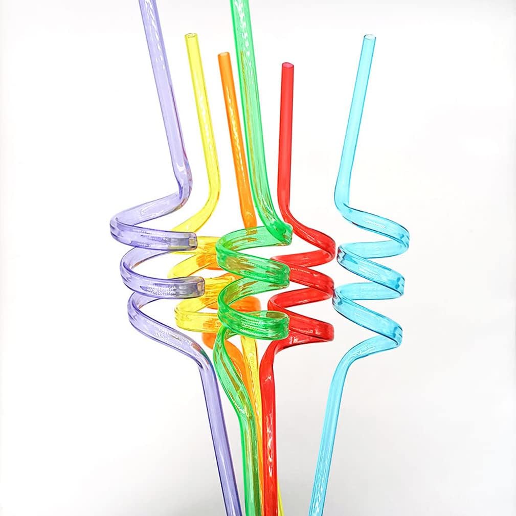 10 pajitas de plástico reutilizables en espiral, pajitas largas para tarros de masón, vasos, regalos de fiesta, colores mixtos