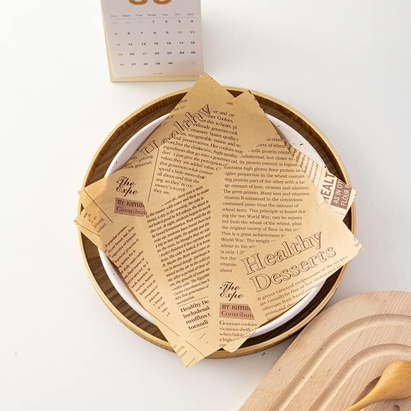 100 hojas de papel encerado para alimentos, forros de cestas, hojas de papel de picnic para alimentos, hojas de papel de picnic a prueba de grasa,