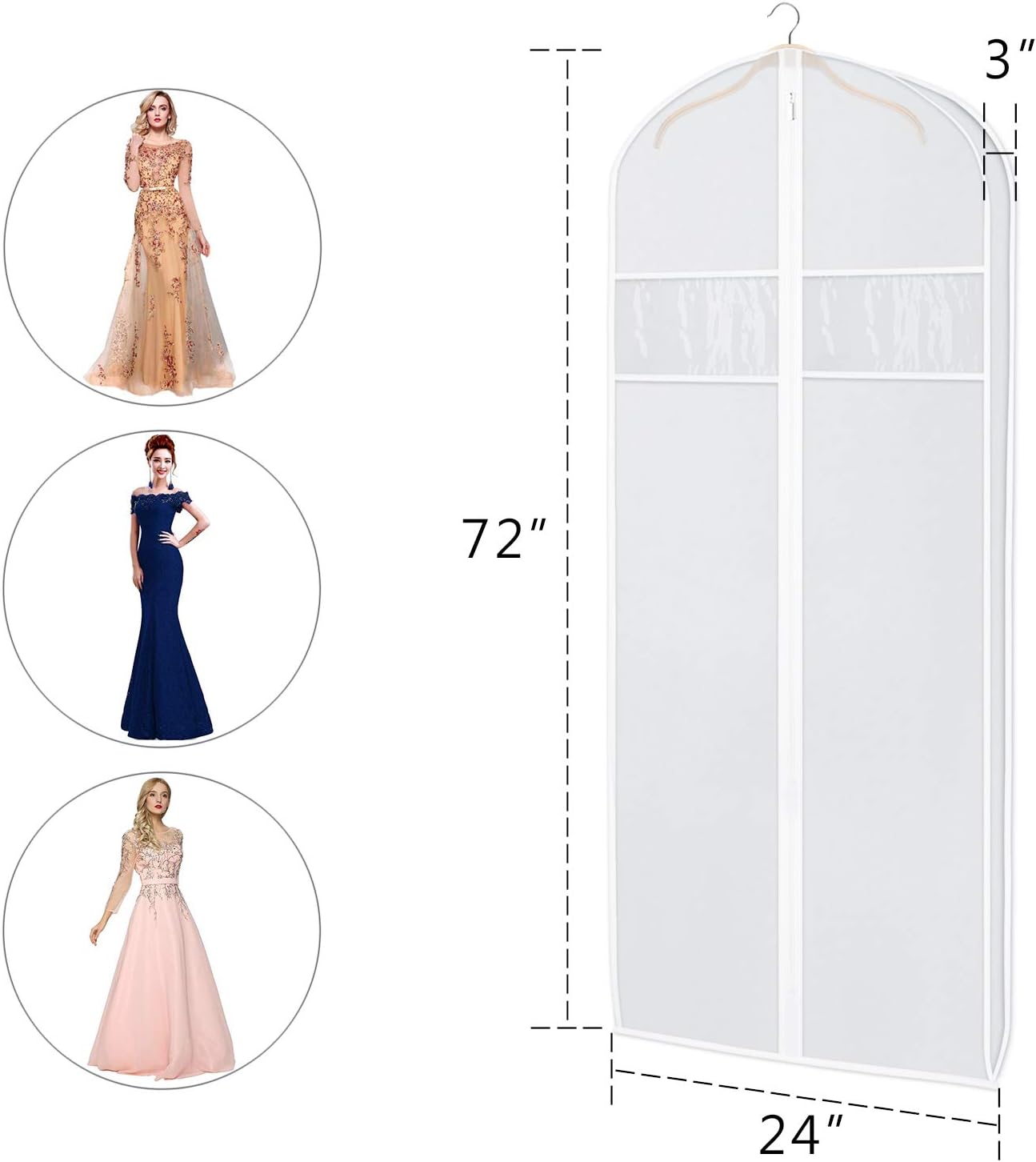 Zilink – Bolsa de ropa para colgar, ligera, para almacenamiento, resistente al polvo, con cremallera completa, para almacenamiento de armario