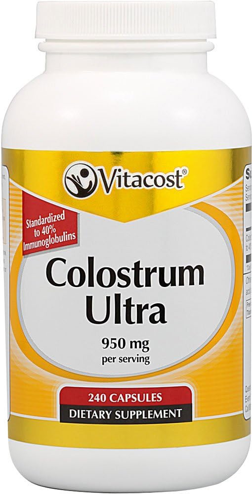 Vitacost Calostro Ultra 40% IgG — 950 mg por porción – 240 Cápsulas