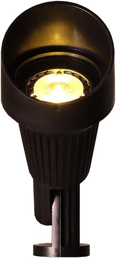Best Pro Lighting Paquete de 4 luces LED de fibra de vidrio de 9 W, acabado negro, 12 voltios