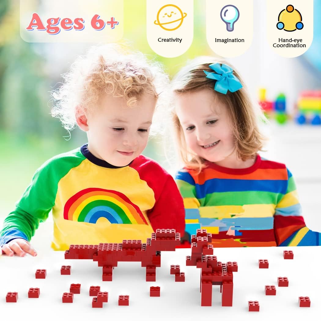Unirolic Juego de ladrillos de construcción clásicos, 100 piezas de bloques de construcción básicos de 2 x 2 pulgadas, juguetes de construcción