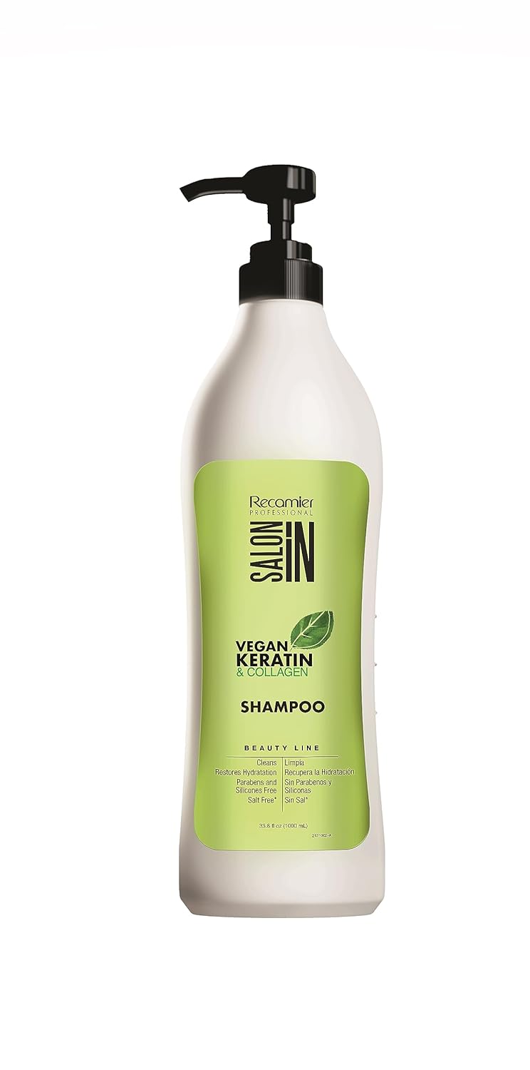 RECAMIER PROFESSIONAL SALON IN Champú vegano de queratina y colágeno para el cabello, 33.8 onzas líquidas