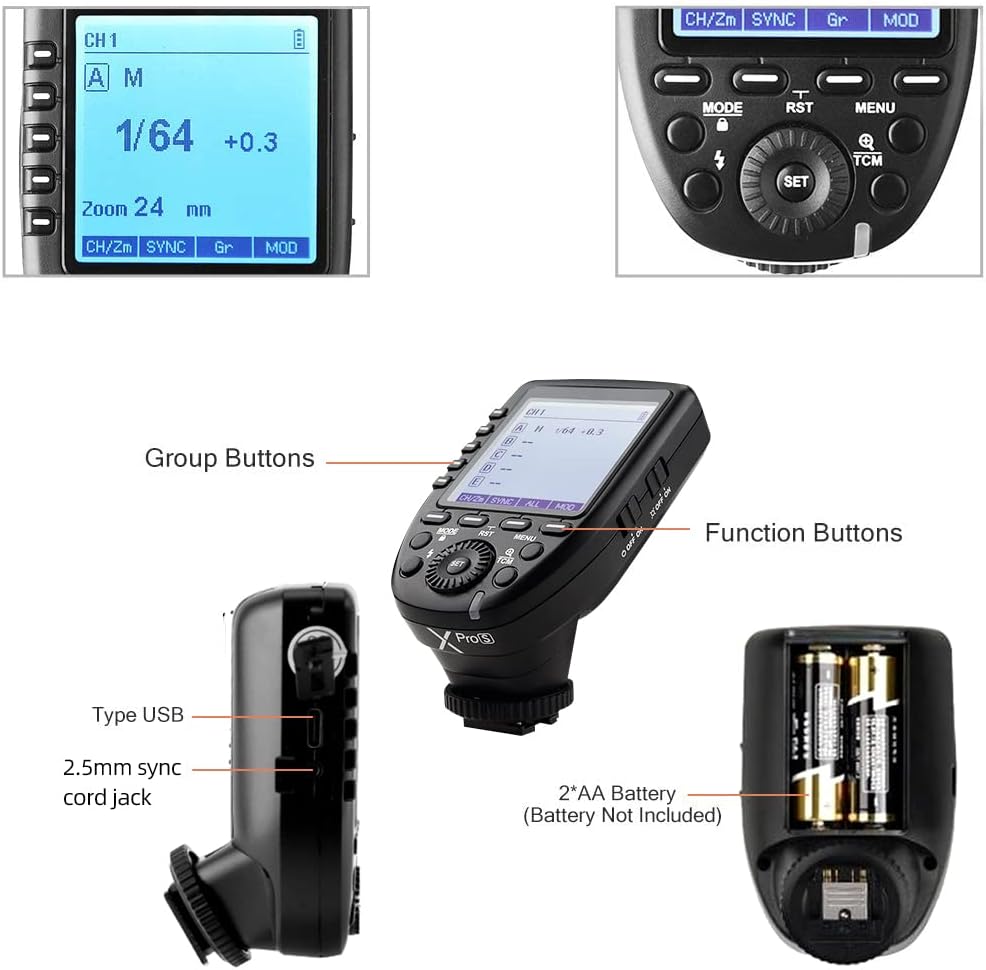 GODOX Xpro-S TTL 2.4G Wireless X System Disparador de flash remoto para Sony a77II a77 a99 ILCE-6000L a9 A7R A7RIII a350 DSC-RX10 para Godox TT685S