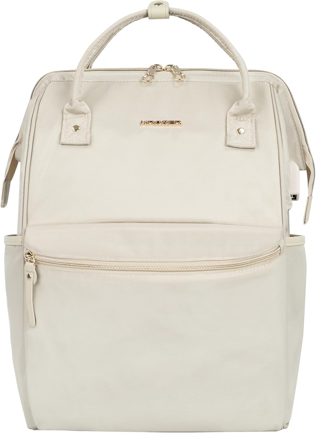 KROSER Mochila para computadora portátil de 15.6 pulgadas, mochila casual universitaria, Beige, Mochila para laptop