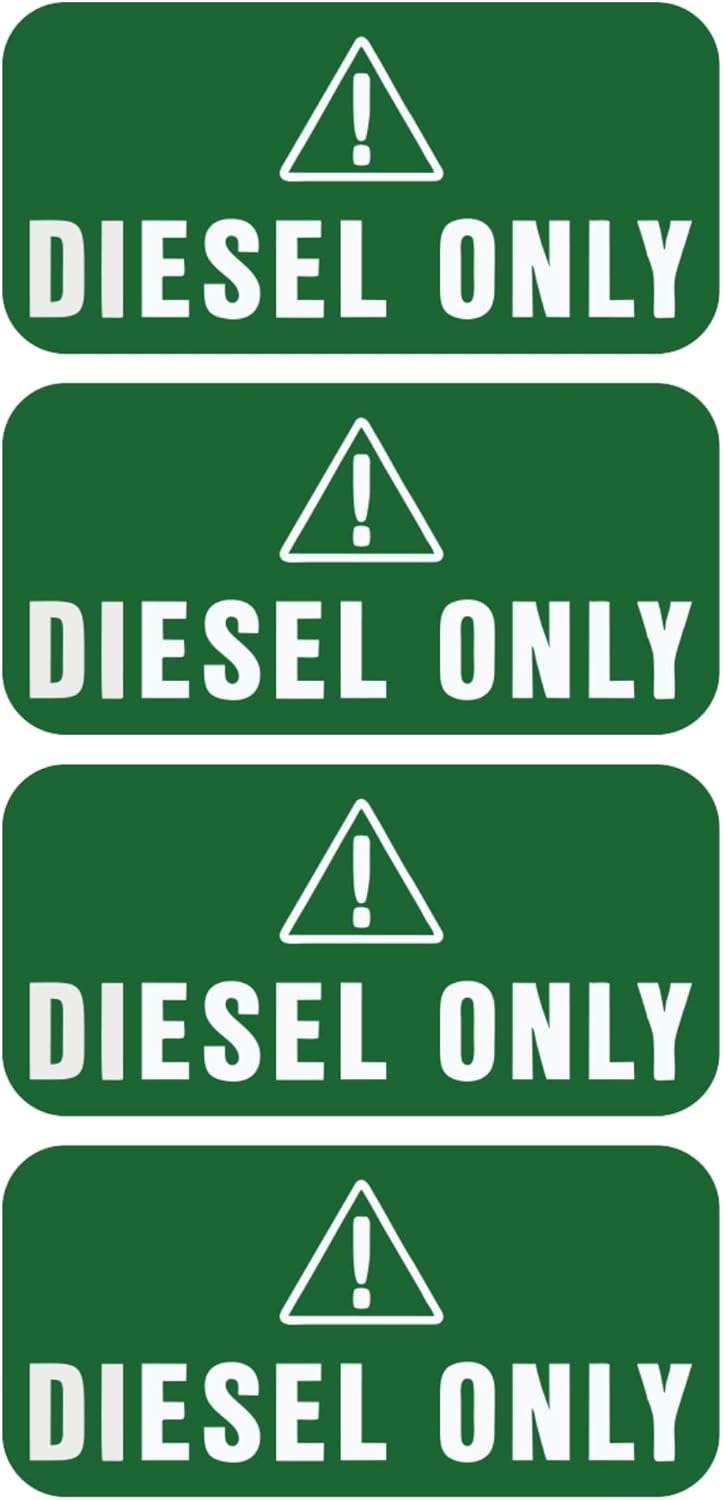 Paquete de 4 calcomanías diésel para combustible diésel, calcomanías diésel para tanque de combustible, calcomanías resistentes a la intemperie,