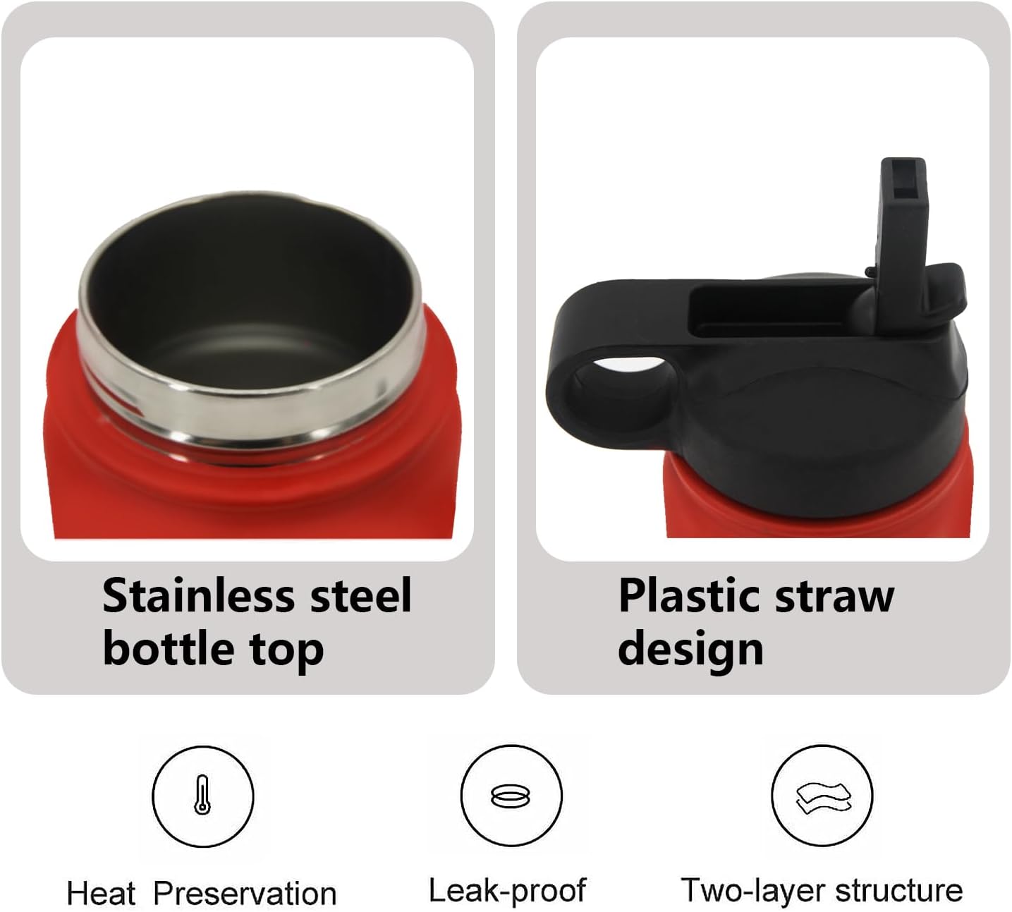 Vaso de agua reutilizable para niños con aislamiento de acero inoxidable, bonito vaso con tapa con pajilla, asa ancha, a prueba de fugas para niños