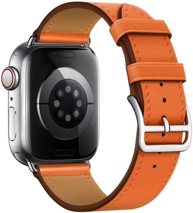 Sidart Correa de cuero de diseño suave de lujo compatible con Apple Watch Series Ultra 8 7 6 5 4 3 2 1 SE, 1.496 pulgadas, 1.575 pulgadas, 1.614